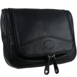 Rowallan of Scotland Men's Rowallan Vintage Leather Hanging Wash Bag Onesize Black