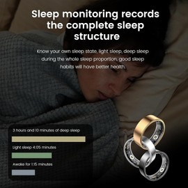 Weyrinice Smart Ring 2025 - Health & Fitness Tracker with Heart Rate Monitor, Sleep Analysis, Step Counter, Call/SMS Alerts - Waterproof Activity Ring for Men & Women (Gold, 12#)