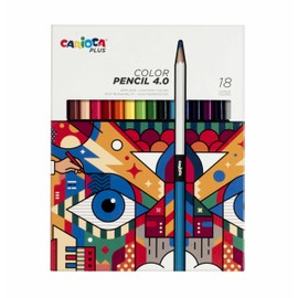 Carioca Plus Wooden Colouring Pencils 4.0 with Thick and Soft Lead with High Pigmentation I Pack of 18