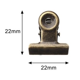 100 PCS Metal Hinge Clips, Bronze Small Clips with Hole for Photos, Tags Bags, Shops, Office,Papers and Price Tag (0.87Inch/22mm)