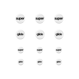 Superglide Glass Mouse Skates - Consistent Controllable Glide, Polished Round Edge, Super Balanced Gaming Mouse Feet with Durable Sole for Universal 6mm + 9mm 12pcs (Type-C, White)
