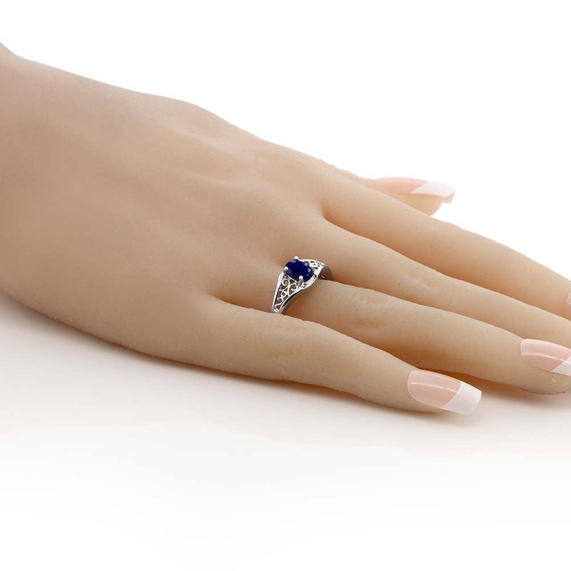 Gem Stone King 1.02 Cttw Anillo de Plata de Ley