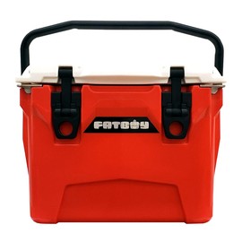 Fatboy 10QT Rotomolded Cooler Chest Ice Box Hard Lunch Box (Red White)
