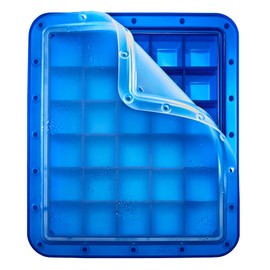 Lurch 240755 Ice Former Arctic Cube 3 cm Blue Ice Cube Tray for 30 Ice Cubes with Transparent Lid Blue
