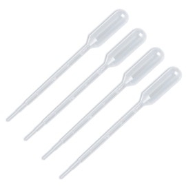 HPWFHPLF 100 Pack Disposable Transfer Pipettes, Plastic Pipettes with Graduated Scale & Bulb Dropper for Essential Oils, Laboratory, Science Experiments (100, 3ML)
