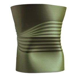 happimess USA2001D Brent MidCentury Modern Indoor Crushed Can Sustainability 3D Printed Planter with Drainage, Olive