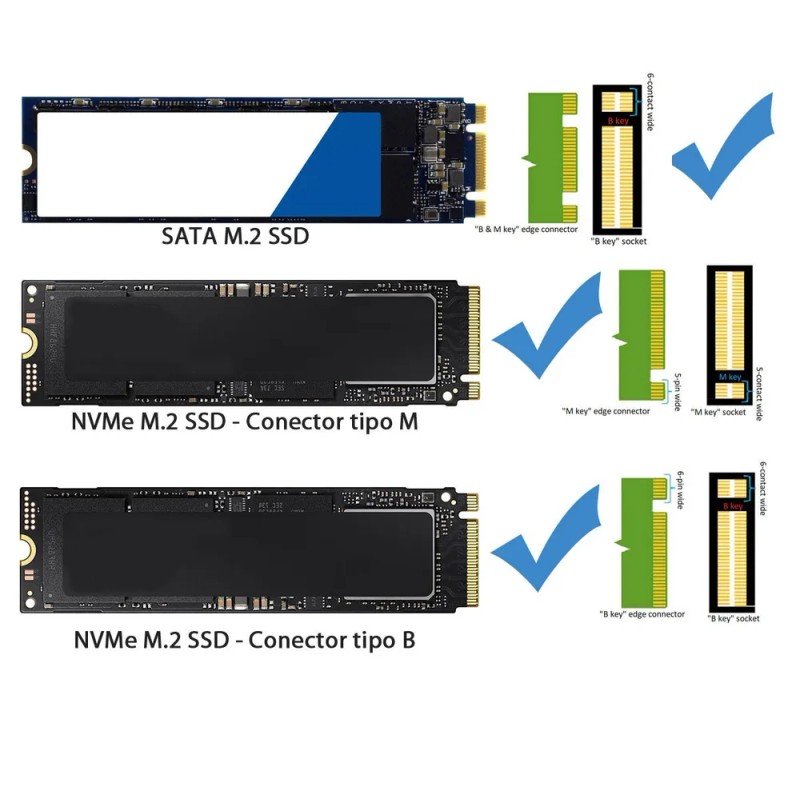 Adaptador Ssd M.2 Ngff Y Ssd M.2 Nvme A Ssd