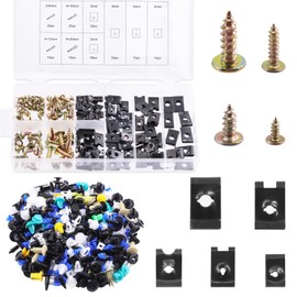 Rustark 670Pcs U Nut Clip Screw and Mixed Auto Retainer Clips Assortment Kit Mixed Auto Fender Trim Panel Retainer Rivets Fasteners SAE Metal Bumper Retainer Clips for Universal Automotive
