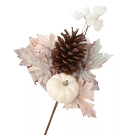 Factory Direct Craft Set of 6 Rustic Autumn Faux Pumpkin and Maple Leaf 17" Floral Sprays