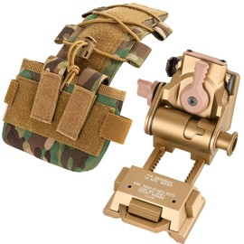 Gexmil CNC PVS15/18 Night Vision Goggles Mount for L4G24 NVG Mount and Tactical Helmet Battery Pouch MK2 Helmet Battery Pack(Sand Color)