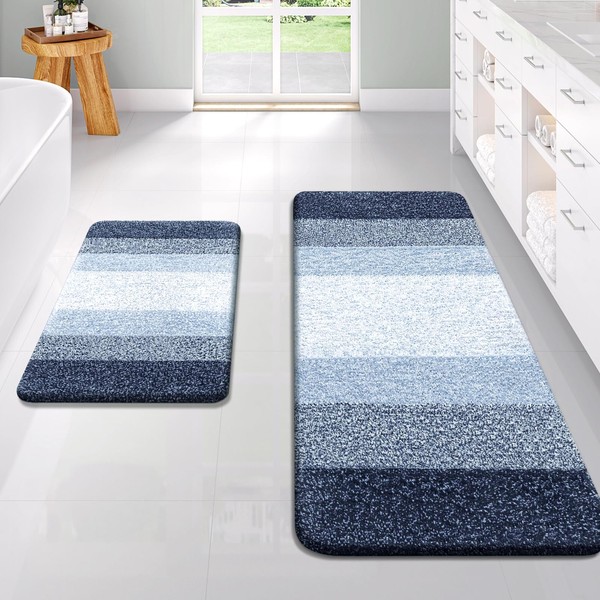 OLANLY Luxury Bathroom Rug Set 2 Piece, Soft Absorbent Microfiber