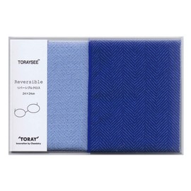 Toray Toray Reversible Cloth PM62 I/S (Ink Blue x Sky Blue) 9.4 x 9.4 inches (24 x 24 cm) Glasses Wipes