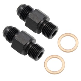 KRD PERFORMANCE 2 PCS Aluminum 6AN Flare to 1/4" NPSM Transmission Cooler Adapter Fittings Black Fits TH350 TH400 4L60E 700R4 200-4R TR6060 AOD 4R100 4R70W C5 Front & Rear