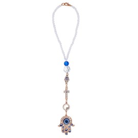 WEBEEDY Lucky Evil Eye Car Hanging Ornament Hamsa Hand Hanging Car Charm for Rear View Mirror,Good Luck Charms Car Hanging Accessories for Women Men Wall Door Home Craft Decor Ornaments