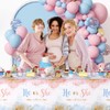 AIBIIN 3 Pieces Pink Gender Reveal Tablecloth for Boy or