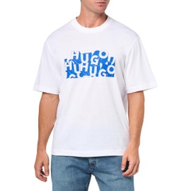 HUGO, Repeat Badge Logo Crewneck T-Shirt, White Bone, L