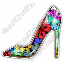 Women Driver Sign High Heel Shoe Car Bumper Window Vinyl Sticker Decal 4"X5"