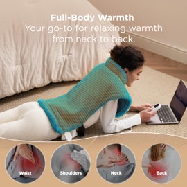 Bedsure Heating Pad for Neck and Shoulders and Back - Birthday Gifts for Women Men Mom Mens, FSA Eligible Items, Electric Heated Pad for Full Body, ETL Certified, Extra Large 24"x33", Blue