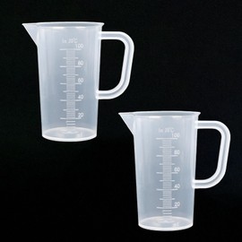 Wisebom 2 PCS Plastic Measuring Jugs, 100ml Small Measuring Jug Set, Multi-Function Clear Measuring Cups with Handle, Liquid Graduated Beaker for Baking Lab Kitchen Measure Tool