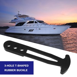 OTOTEC 2PCS 3 Holes T Shaped Rubber Buckle Rubber Retaining Latch Band 15.2cm Black Rubber Boat Telescoping Ladder Strap Compatible with Yamaha AR SX LX