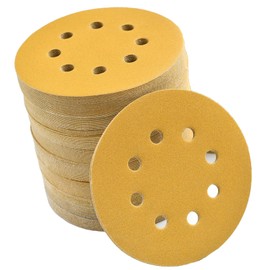 Premium Material,5" Sanding Discs 100 Pcs 220Grit 8-Hole Dustless Hook & Loop Backing Sandpaper,Aluminum Oxide Abrasive,for Woodworking Wood,Sand Automotive Paint