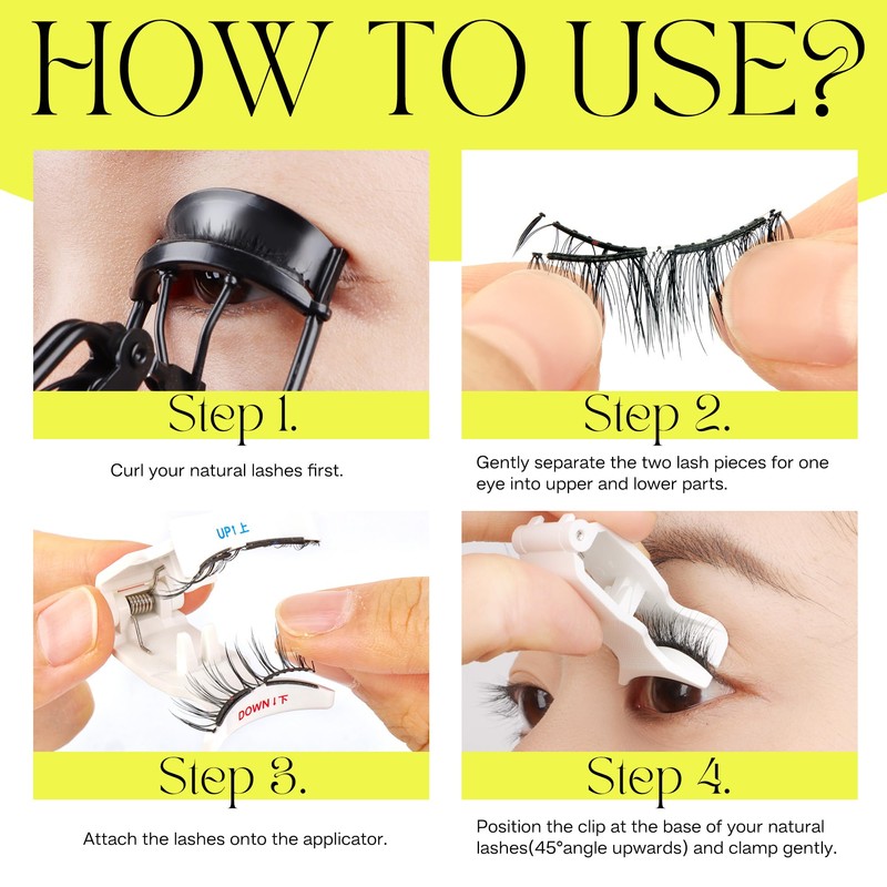 CALAILIS Magnetic Eyelashes with Applicator Upgrade Soft Magnetic Eyelashes Natural