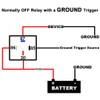 irhapsody 4-pin 40/30AMP 12V DC Waterproof Relay with Heavy-Duty Wires,