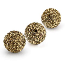 RUBYCA Pave Czech Crystal Disco Ball Clay Beads fit Shamballa Jewelry (50pcs, 10mm, Light Colorado)