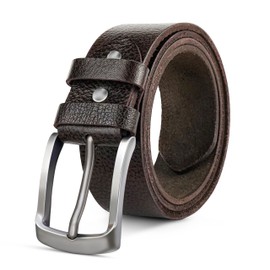 JULIUR LAMONT® Men's Leather Belt, 40 mm, Classic Men's Belt for Jeans, Belt Men's Leather with Gift Box, brown