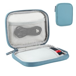 Weemia External Hard Drive Portable Carrying Case EVA Hard Bag (Misty Blue-Soft-Small)