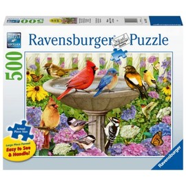 Ravensburger at The Birdbath 500 Piece Large Format Jigsaw Puzzle for Adults - 16793 - Every Piece is Unique, Softclick Technology Means Pieces Fit Together Perfectly