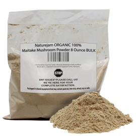 Naturejam Organic Maitake Mushroom Powder 8 Ounces Bulk-Premium Culinary Grade for Smoothies, Latte and Baking-A Great Coffee Substitute 150-200 Servings