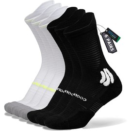 BRISIRA 3 Pairs of Bamboo Compression Socks for Men and Women, Compression Socks with Heel Pad, Anti-Blister Socks, Running Socks, Hiking Socks with Ventilation Mesh and Arch Support, Size 35-51, 3