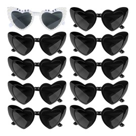 Jaciya Bride Sunglasses Bride to Be Gifts Bachelorette Party Favors Black Heart Sunglasses Bridal Shower Accessories