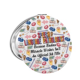 FAADBUK Speech Language Pathologist Gift SLP Makeup Mirror for Speech Therapist SLP Grad Student Gift (SLP Mirror)