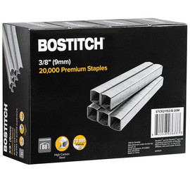 Bostitch B8 Staples 3/8 Inch PowerCrown Staples - Pack of 20,000 Staples