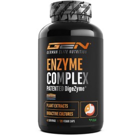 Enzym Komplex - Verdauungsenzyme mit patentierten DigeZyme®, Bromelain, Pepsin, Papain, Pflanzenextrakte & Milchsäurebakterien - Hochdosiert, vegan - 120 Kapseln