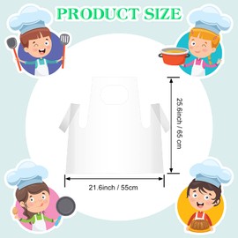 SATINIOR 25 Pieces Disposable Aprons for Kids Painting Plastic Smocks Disposable Waterproof Oil Proof Small Clear Polythene Children Art Apron for Christmas Craft Cooking Eating Teaching DIY Picnic