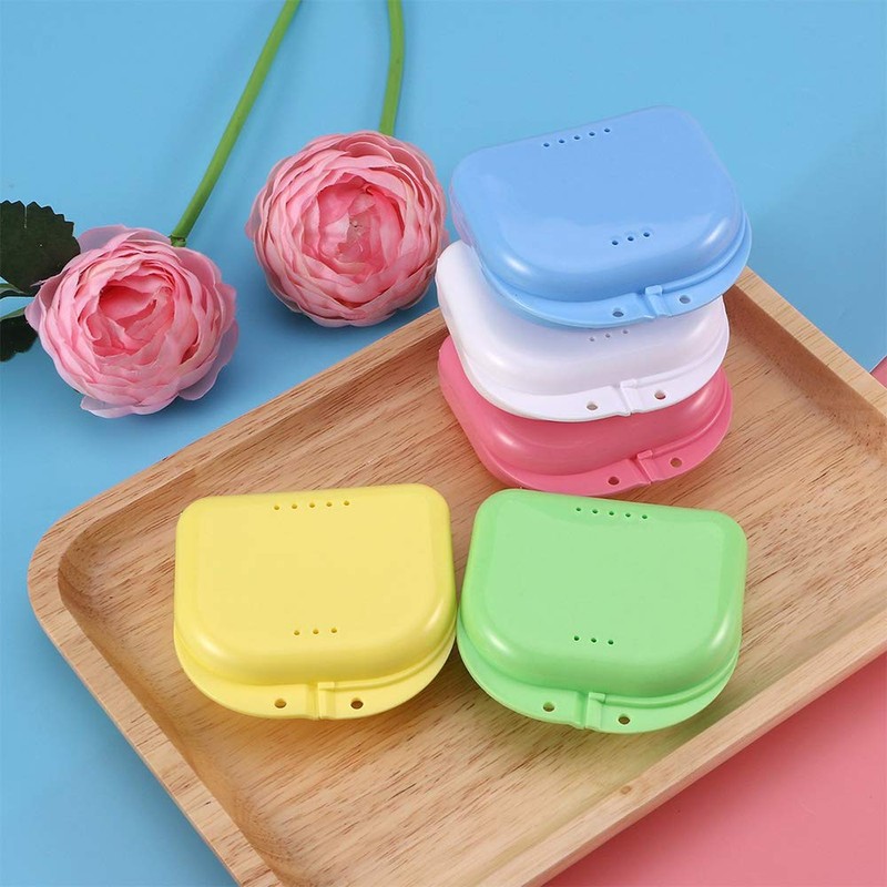 Pack of 5 Braces Box, Dental Orthodontic Retainer Prosthesis Storage