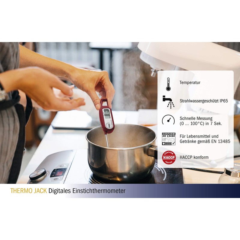 TFA 30.1047.05 Thermo Jack Digital Probe Thermometer - Blackberry