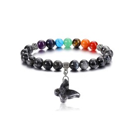 Jovivi Chakra Bracelets for Women Crystal Bracelet Labradorite Gemstone Beaded Bracelet Butterfly Gifts for Women butterfly Jewellery For Women