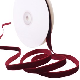 10 Yards Velvet Ribbon Burgundy Velvet Fabric Ribbon Trim Single Face Spool Satin Velvet Ribbon for Gift Wrapping Bow Making Christmas Decoration