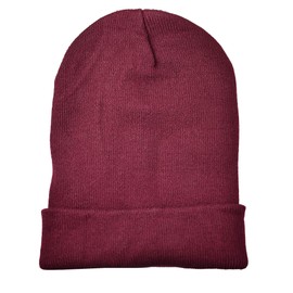 Cap911 Unisex Plain 12 inch Long Beanie - Many Colors (One Size, Maroon)