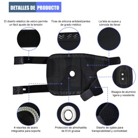 INTELIVE Rodilleras de Soporte，Rodillera Con Apertura De Rótula, Rodillera Ajustable Sport Rodillera Ortopédica Con Soportes De Aleación De Aluminio Para Mujeres y Hombres (negro，1pc) (1, Large)