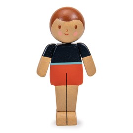 Tender Leaf Toys - We are Family - Caramel Father - Eco-Friendly Multicultural Wooden Dolls with Moving Arms - Build Your own Family - Encourages Imaginative Play, Empathy and Social Skills - Age 3+