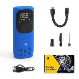 Z-EDGE ZAI02 Portable Tire Inflator – 150PSI Rechargeable Air Compressor with Pressure Gauge and Auto-Off, Ideal for Car, Bike, Motorcycle Tires & Sports Equipment, Add to cart Buy now - Color: Blue