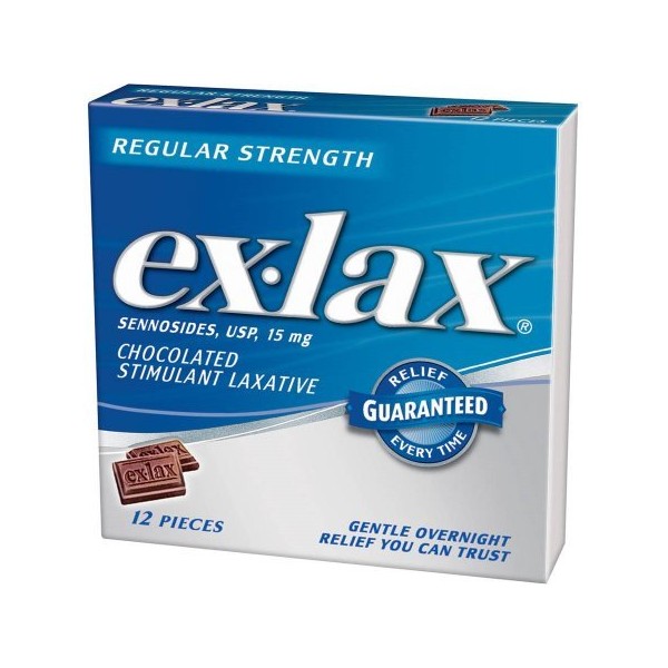 Ex-Lax Pieces Chocolate, 12 Ct (Pack of 2)
