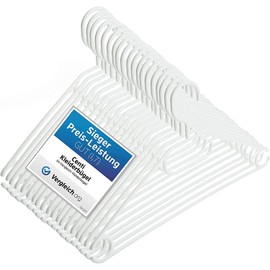 Fina Model Fina Clothes Hangers with Rotating Hooks 41 cm White Plastic Clothes Hangers 100% Recycled Material Made in EU Pack of 20