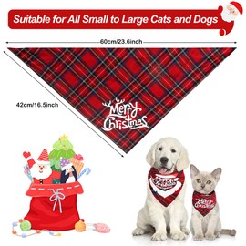 2 Pcs Christmas Dog Bandana, Pet Kerchief Scarf Dog Triangle Bibs Washable Cat Scarf Accessories for Christmas Holiday Festival Theme Party Cat Dog
