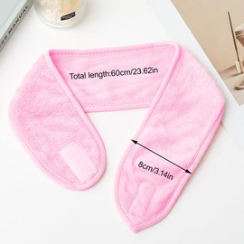 Pack of 2 Cosmetic Headband Terry Cloth Hair Protection Band with Velcro Fastening for Cosmetic Treatments Hair Protection for Make-Up, Sports, Yoga